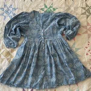 Madewell Blue Floral Cotton Dress